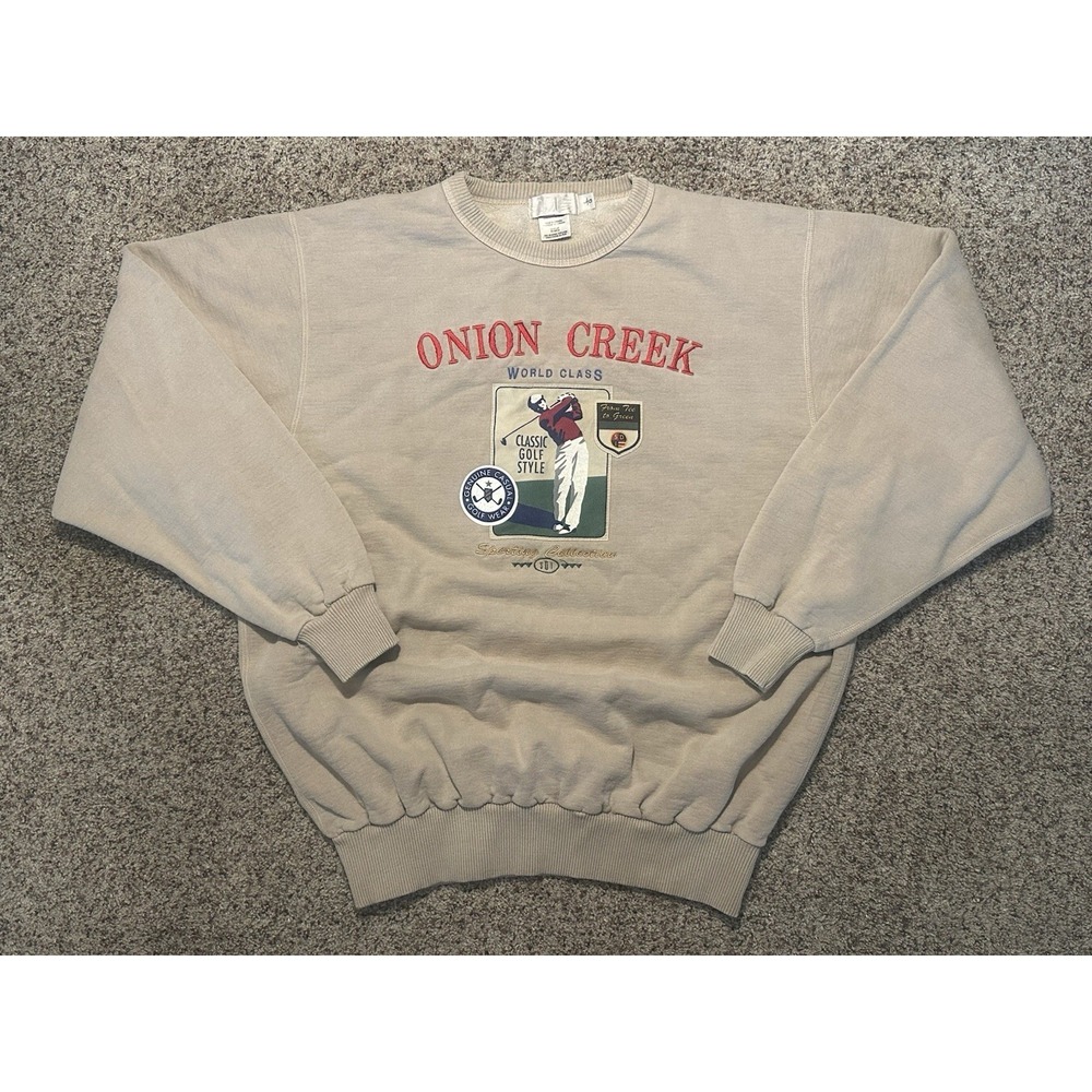SDI Onion Creek Embroidered Golf Crewneck Sweatshirt Vintage 90s Men's L/XL
